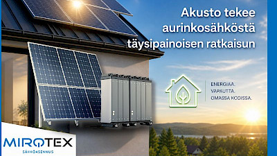 Aurinkopaneelit ja akusto omakotitalossa – Mirotex Sähköasennus