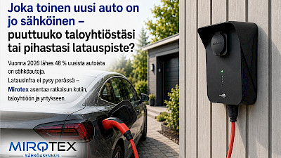 Mirotex asentaa sähköauton latausasemat kotiin, taloyhtiöön ja yrityksille – ammattitaidolla Pohjois-Karjalassa